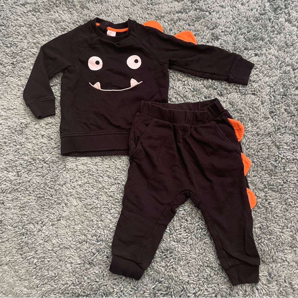 H&M Toddler Unisex Monster Sweatsuit Set | Size 18 Months